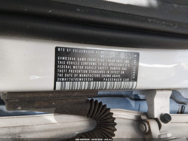44985426 :رقم المزاد ، 3VWH17AT8EM635356 vin ، 2014 Volkswagen Beetle 1.8t مزاد بيع