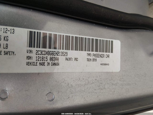 Aukcja sprzedaży 2014 Dodge Charger Se, vin: 2C3CDXBG6EH213529, numer aukcji: 44985500