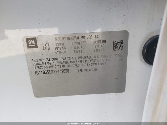 1G11B5SLXFF142826 Chevrolet MALIBU LS