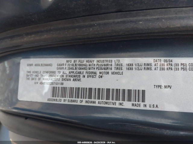 Продажа на аукционе авто 2005 Subaru Baja Sport, vin: 4S4BT62C257101139, номер лота: 44985636