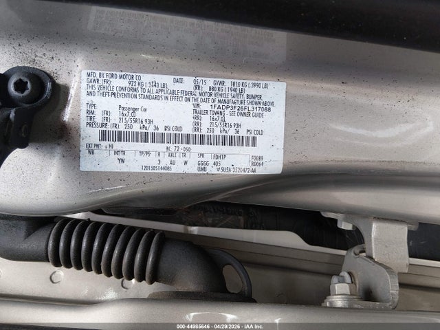 Продаж на аукціоні авто 2015 Ford Focus Se, vin: 1FADP3F26FL317088, номер лоту: 44985646