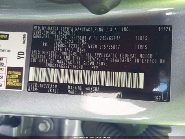 Aukcja sprzedaży 2024 Toyota Corolla Cross Le, vin: 7MUCAAAG5RV116970, numer aukcji: 44985769