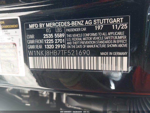 Продажа на аукционе авто 2026 Mercedes-benz Amg Glc 43 Coupe 4matic, vin: W1NKJ8HB7TF521690, номер лота: 44985851