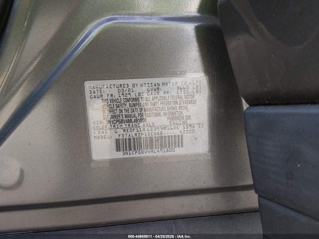 Продажа на аукционе авто 2021 Nissan Kicks S Xtronic Cvt, vin: 3N1CP5BV4ML491800, номер лота: 44985911