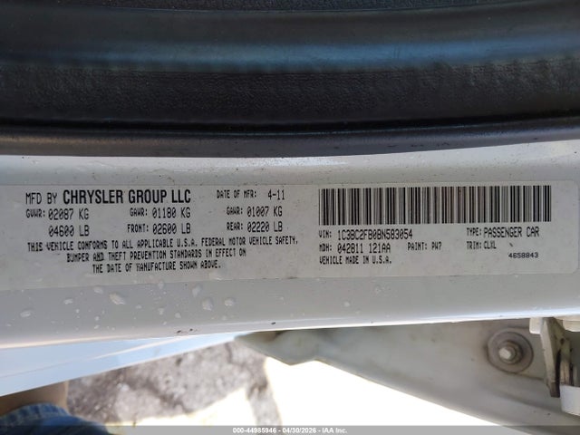 Продаж на аукціоні авто 2011 Chrysler 200 Limited, vin: 1C3BC2FB0BN583054, номер лоту: 44985946