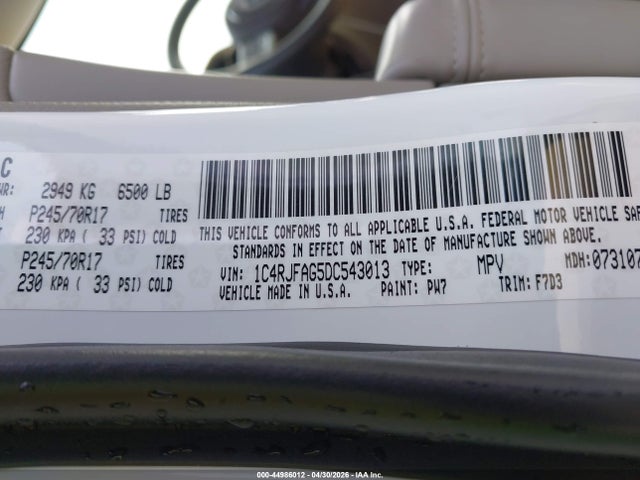 Продаж на аукціоні авто 2013 Jeep Grand Cherokee Laredo, vin: 1C4RJFAG5DC543013, номер лоту: 44986012