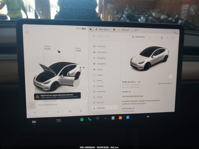 Продаж на аукціоні авто 2022 Tesla Model Y Long Range Dual Motor All-wheel Drive, vin: 7SAYGAEE5NF521395, номер лоту: 44986046