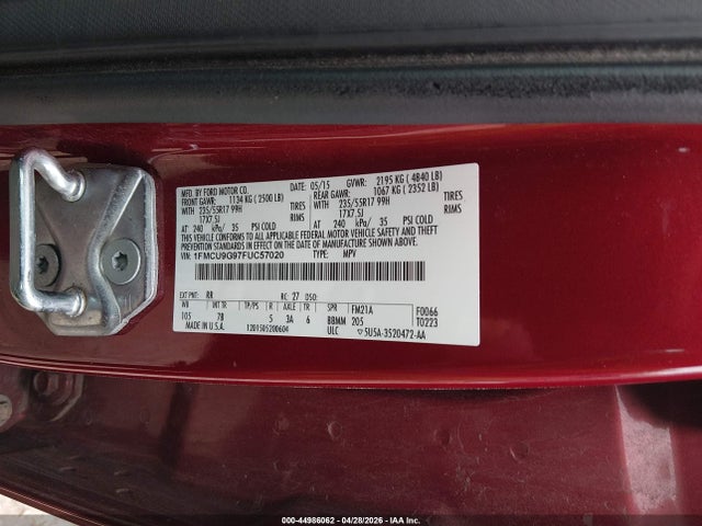 Aukcja sprzedaży 2015 Ford Escape Se, vin: 1FMCU9G97FUC57020, numer aukcji: 44986062