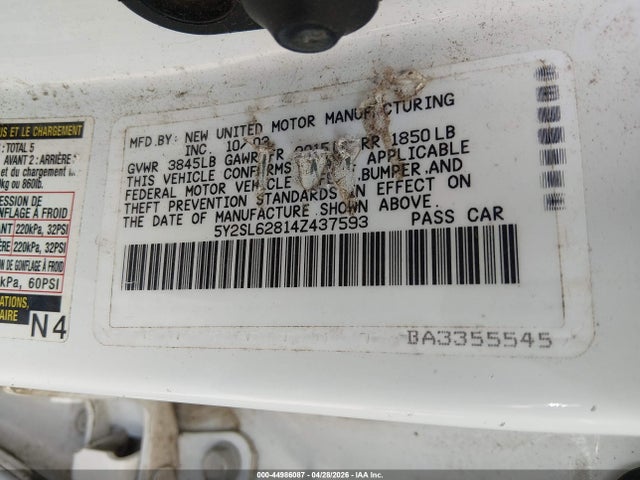 Aukcja sprzedaży 2004 Pontiac Vibe, vin: 5Y2SL62814Z437593, numer aukcji: 44986087