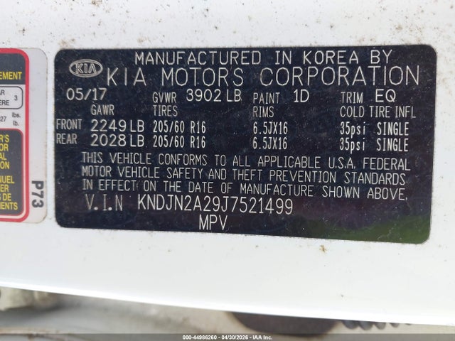 44986260 :رقم المزاد ، KNDJN2A29J7521499 vin ، 2018 Kia Soul مزاد بيع