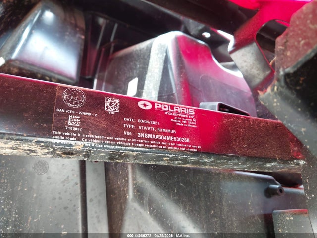 Aukcja sprzedaży 2021 Polaris Ranger 500, vin: 3NSMAA504ME530268, numer aukcji: 44986272