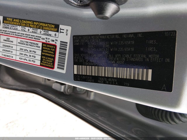 2023 Toyota Highlander Le მანქანა იყიდება აუქციონზე, vin: 5TDKDRAH9PS524700, აუქციონის ნომერი: 44986309