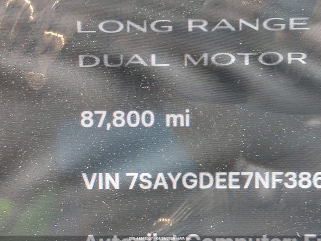 44986327 :رقم المزاد ، 7SAYGDEE7NF386972 vin ، 2022 Tesla Model Y Long Range Dual Motor All-wheel Drive مزاد بيع