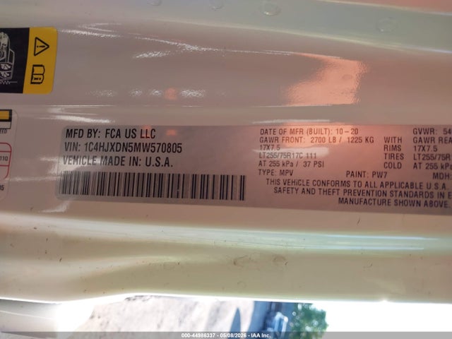 1C4HJXDN5MW570805 Jeep Wrangler Unlimited Willys 4x4