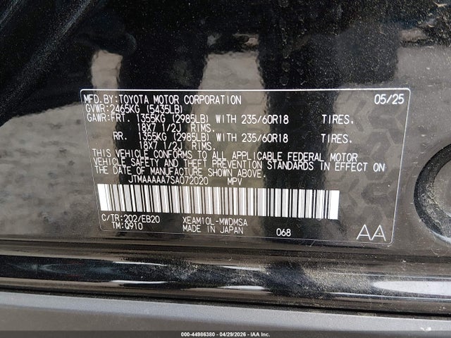 Toyota BZ4X XLE 2025 JTMAAAAA7SA072020 Image 9