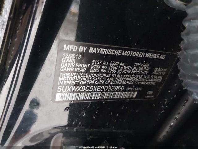 Продажа на аукционе авто 2014 Bmw X3 Xdrive28i, vin: 5UXWX9C5XE0D32960, номер лота: 44986397
