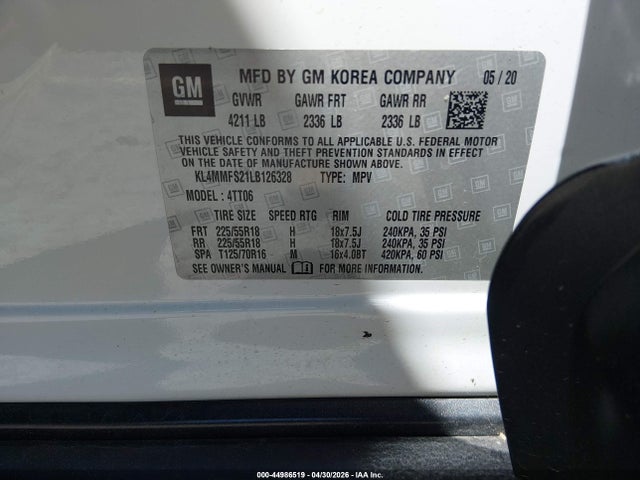 Aukcja sprzedaży 2020 Buick Encore Gx Fwd Essence, vin: KL4MMFS21LB126328, numer aukcji: 44986519