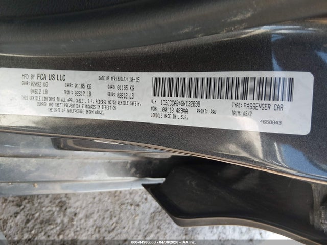 Aukcja sprzedaży 2016 Chrysler 200 Limited, vin: 1C3CCCAB4GN132699, numer aukcji: 44986633