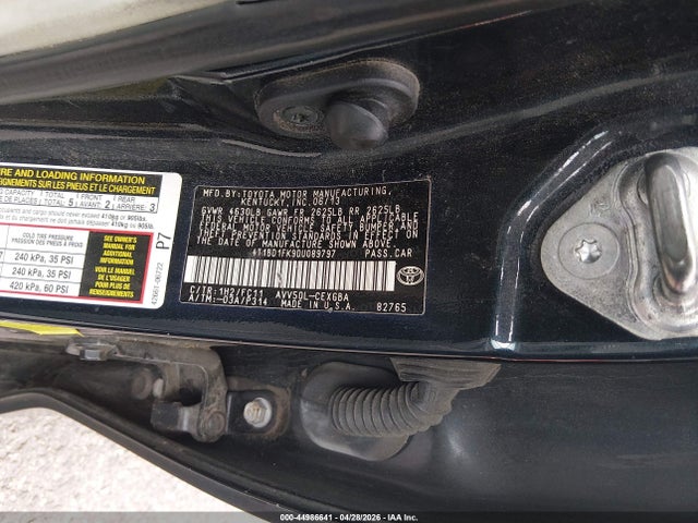 2013 Toyota Camry Hybrid Xle მანქანა იყიდება აუქციონზე, vin: 4T1BD1FK9DU089797, აუქციონის ნომერი: 44986641