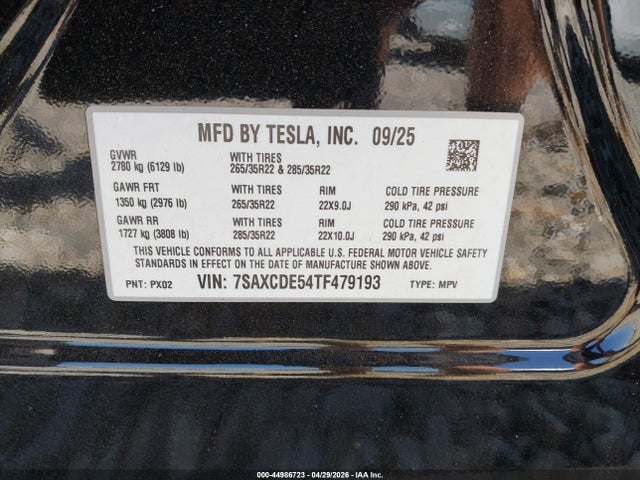 Tesla Model X All-wheel Drive 2026 7SAXCDE54TF479193 Image 9