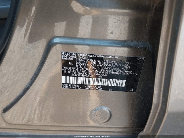 Aukcja sprzedaży 2014 Toyota Rav4 Le, vin: 2T3BFREV8EW205598, numer aukcji: 44986765