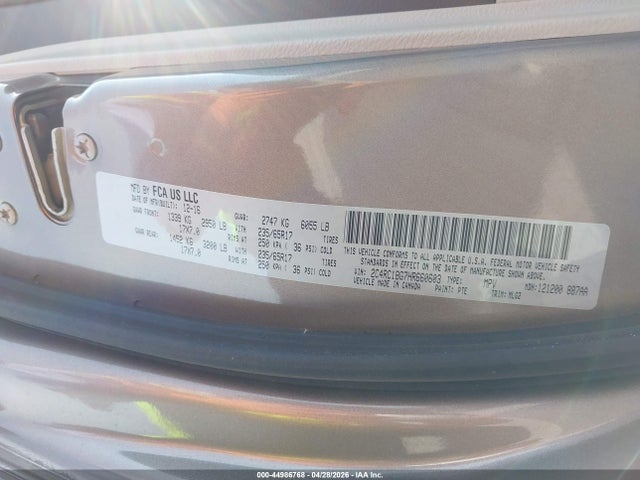 Aukcja sprzedaży 2017 Chrysler Pacifica Touring-l, vin: 2C4RC1BG7HR660603, numer aukcji: 44986768