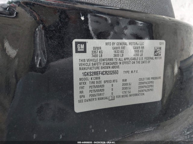 Продажа на аукционе авто 2012 Gmc Yukon Xl 1500 Denali, vin: 1GKS2MEF4CR202660, номер лота: 44986855