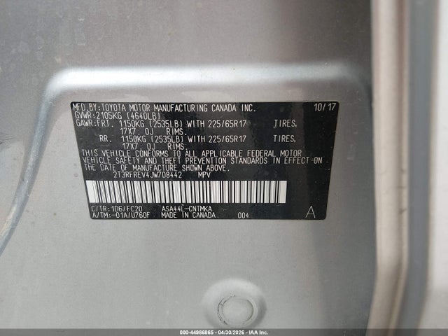 Toyota Rav4 Xle 2018 2T3RFREV4JW708442 Image 9