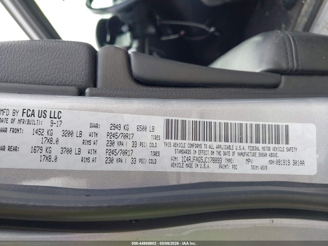Продаж на аукціоні авто 2018 Jeep Grand Cherokee Laredo E 4x4, vin: 1C4RJFAG5JC178893, номер лоту: 44986902