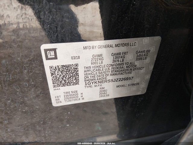 Продажа на аукционе авто 2018 Cadillac Xt5 Premium Luxury, vin: 1GYKNERS5JZ226957, номер лота: 44986949