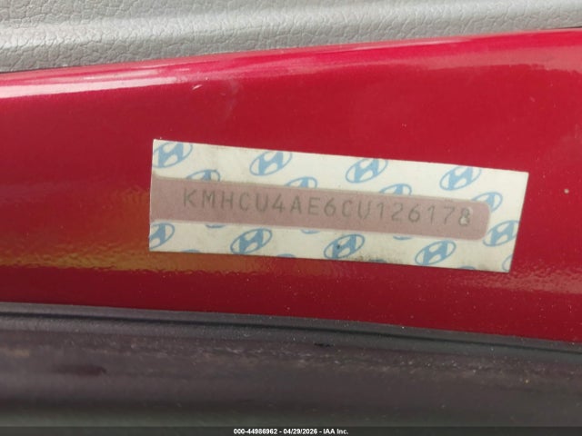 44986962 :رقم المزاد ، KMHCU4AE6CU126178 vin ، 2012 Hyundai Accent Gls مزاد بيع