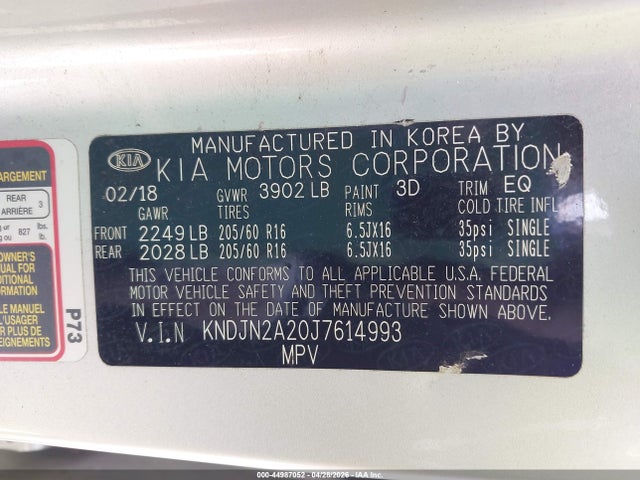 Продаж на аукціоні авто 2018 Kia Soul, vin: KNDJN2A20J7614993, номер лоту: 44987052