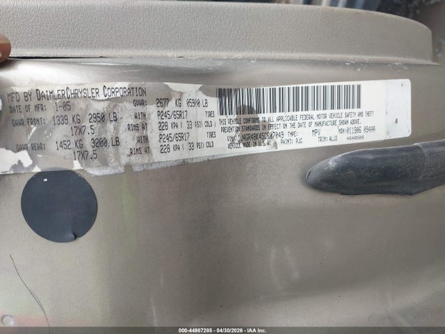 Продажа на аукционе авто 2005 Jeep Grand Cherokee Laredo, vin: 1J4GR48K45C607049, номер лота: 44987285