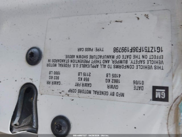 44987327 :رقم المزاد ، 1G1ZT51896F242316 vin ، 2006 Chevrolet Malibu Lt مزاد بيع