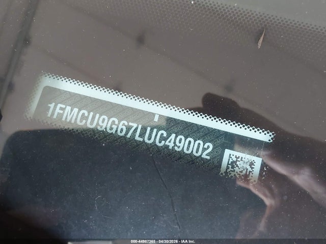 44987365 :رقم المزاد ، 1FMCU9G67LUC49002 vin ، 2020 Ford Escape Se مزاد بيع