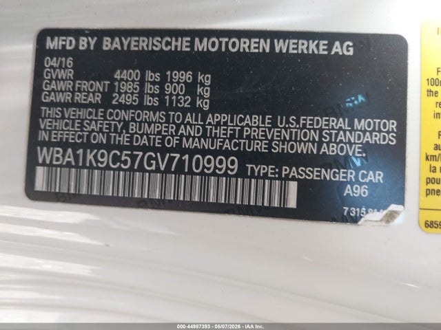 Продажа на аукционе авто 2016 Bmw 228i, vin: WBA1K9C57GV710999, номер лота: 44987393