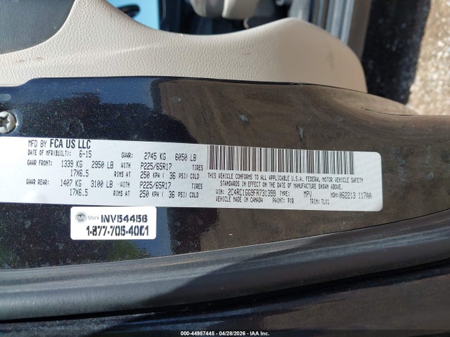 Aukcja sprzedaży 2015 Chrysler Town & Country Limited Platinum, vin: 2C4RC1GG9FR731399, numer aukcji: 44987445