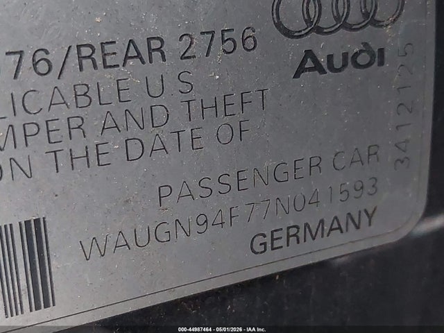 Продаж на аукціоні авто 2007 Audi S6 5.2, vin: WAUGN94F77N041593, номер лоту: 44987464