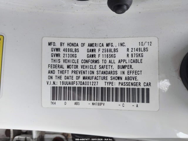 Продаж на аукціоні авто 2013 Acura Tl 3.5, vin: 19UUA8F57DA001227, номер лоту: 44987477