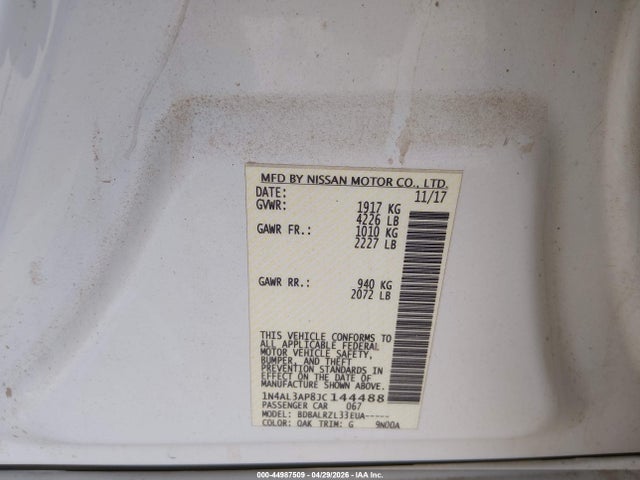 1N4AL3AP8JC144488 Nissan Altima 2.5 Sl