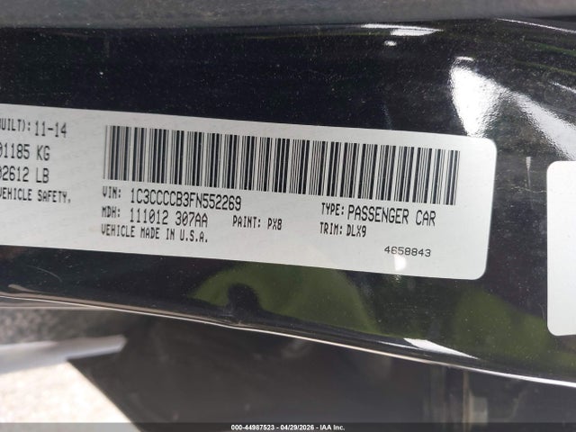 Продажа на аукционе авто 2015 Chrysler 200 C, vin: 1C3CCCCB3FN552269, номер лота: 44987523