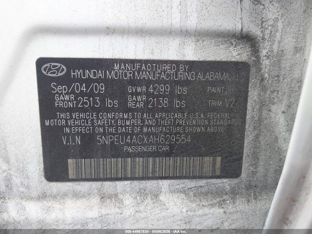 Продаж на аукціоні авто 2010 Hyundai Sonata Limited, vin: 5NPEU4ACXAH629554, номер лоту: 44987530