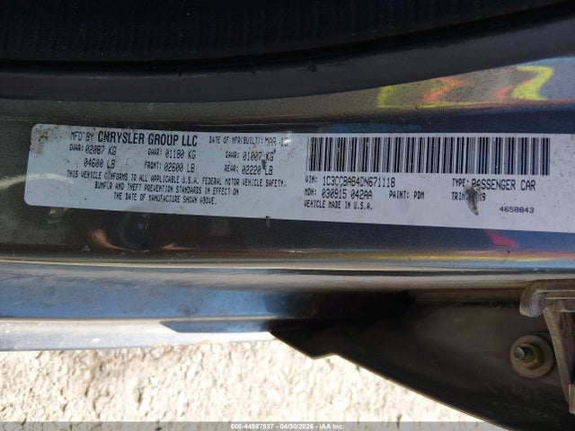 44987537 :رقم المزاد ، 1C3CCBAB4DN671118 vin ، 2013 Chrysler 200 Lx مزاد بيع