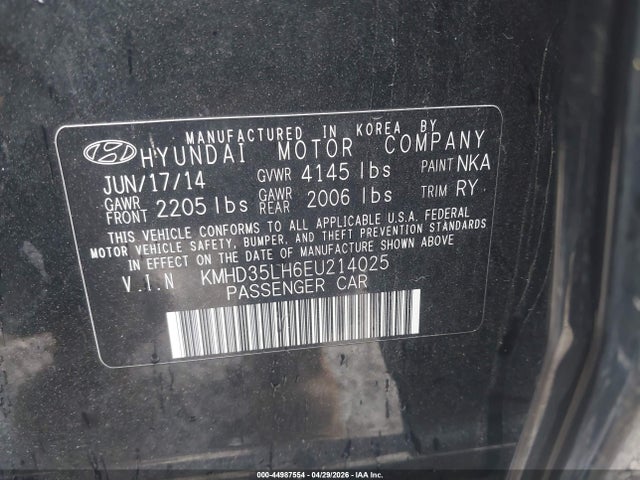 Aukcja sprzedaży 2014 Hyundai Elantra Gt, vin: KMHD35LH6EU214025, numer aukcji: 44987554