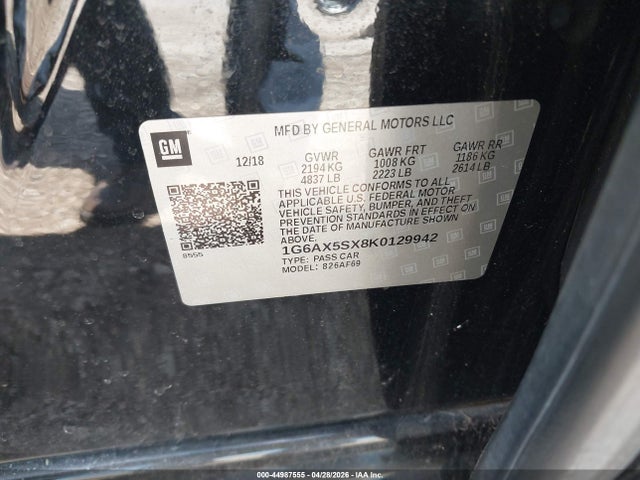 Продажа на аукционе авто 2019 Cadillac Cts Luxury, vin: 1G6AX5SX8K0129942, номер лота: 44987555