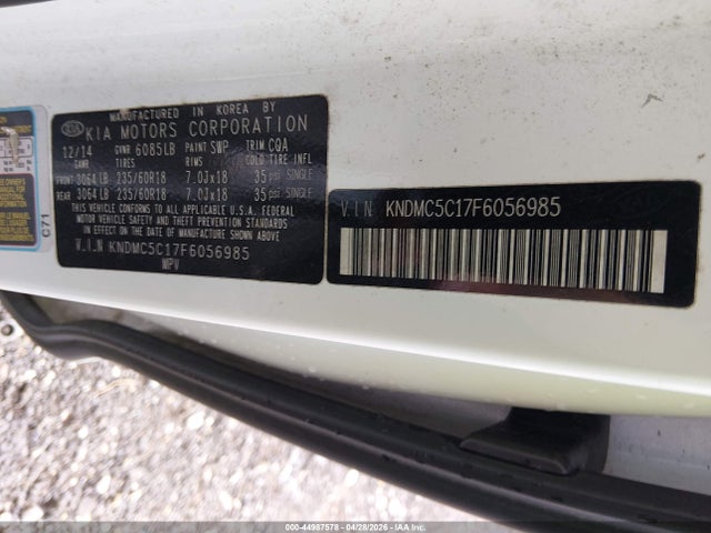Aukcja sprzedaży 2015 Kia Sedona Ex, vin: KNDMC5C17F6056985, numer aukcji: 44987578