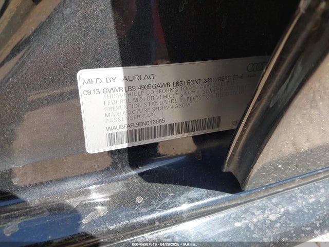 44987616 :رقم المزاد ، WAUBFAFL9EN016655 vin ، 2014 Audi A4 2.0t Premium مزاد بيع