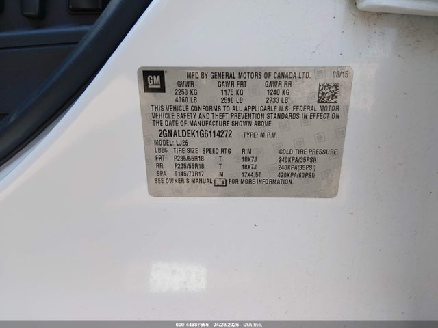 2GNALDEK1G6114272 Chevrolet Equinox Ltz