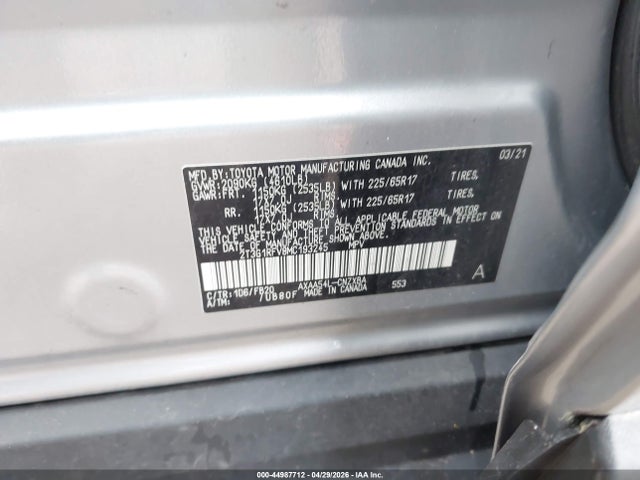 2021 Toyota Rav4 Le მანქანა იყიდება აუქციონზე, vin: 2T3G1RFV8MC193245, აუქციონის ნომერი: 44987712