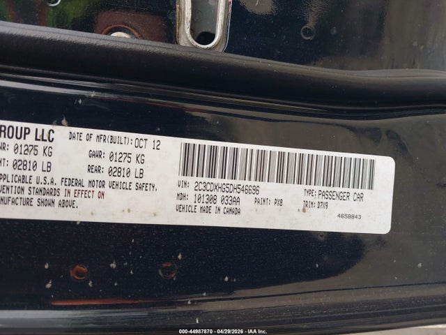 Продаж на аукціоні авто 2013 Dodge Charger Sxt, vin: 2C3CDXHG5DH546696, номер лоту: 44987870